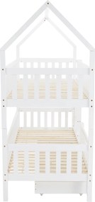 Montessori emeletes ágy, fehér, VENITA TYP 2