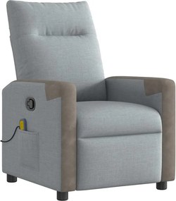 vidaXL világosszürke szövet dönthető masszázsfotel