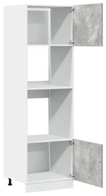 betonszürke forgácslap mikrohullámú sütő szekrény 60x57x207 cm
