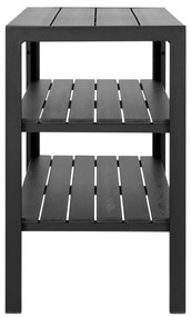 Taormina zsúrkocsi, aluminium-fahatású, fekete, 3 polc