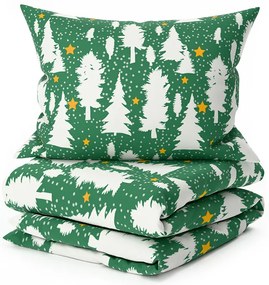 Pamut ágynemű EVERGREEN DREAMS zöld Ágyneműhuzat mérete: 70 x 90 cm | 140 x 200 cm