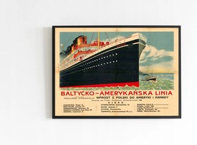 Régi poszter Lengyel Amerika komp 1920méret 70x50cm