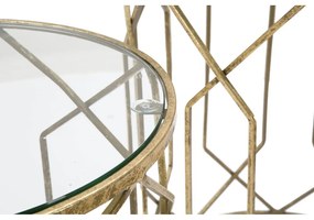 Kerek tárolóasztal szett üveg asztallappal, 2 db-os ø 42 cm Tunisi – Mauro Ferretti