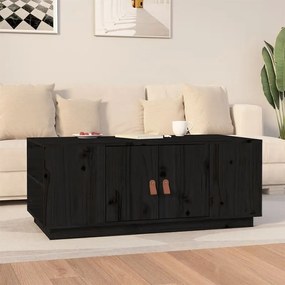 Fekete tömör fenyőfa dohányzóasztal 100 x 50 x 41 cm