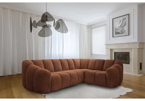 Terrakotta színű sarokkanapé (jobb oldali-L alakú) Shell – Miuform