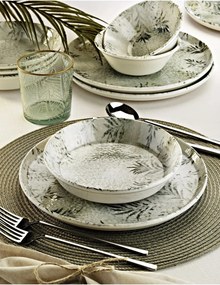 18 részes porcelán étkészlet fehér-antracit