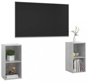 2 db betonszürke szerelt fa TV-szekrény 72 x 35 x 36,5 cm