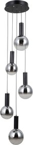 Italux Strela PND-34378-5S-BK FĂŒggĆlĂĄmpa 5x25W/LED 3000K 1450lm IP20