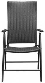 4 db fekete polyrattan kerti szék