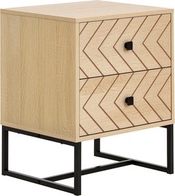 HOMCOM Éjjeli szekrény 2 fiókkal és fém lábakkal, modern stílus 48x39,5x60 cm | Aosom