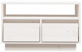 fehér tömör fenyőfa TV-szekrény 60x35x37 cm