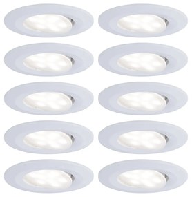 Paulmann 99922 Calla fürdőszobai beépíthető lámpa, kerek, 10db-os szett, billenthető, fehér, 4000K természetes fehér, beépített LED, 680 lm, IP65
