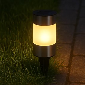 Hardyng napelemes LED lámpa, 6 cm átmérő, 24 cm magas, meleg fehér