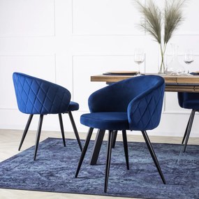 Elegáns Étkezőszék Sötétkék Bársony Kárpittal. ADELE