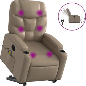 vidaXL elektromos kávészínű műbőr felállást segítő masszázsfotel