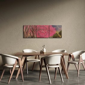 Virágzó fák képe (órával) (90x30 cm)