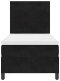 Boxspring Ágy Mattal és LED Fekete 100x200 cm Bársonyos