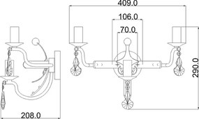 Elstead Lighting WINDSOR WINDSOR-W3-GOLD Fali lámpa 3x60W/E14