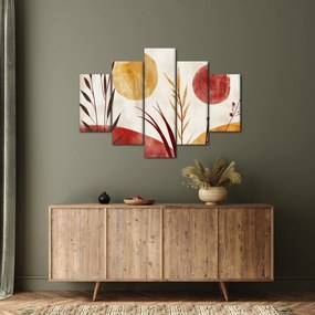 Kép - Növények és körök (150x105 cm)