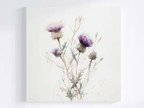 Poszter Akvarell Természet Lila Bogáncs Virág Rét 40x40