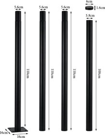 BRILAGI-LED kültéri utcai lámpa 4 m-es oszloppal URBANSPARK LED/120W/230V fekete IP65