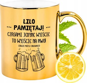 Prémium Arany Csillogó Bögre Liliom Ajándék Nyomtatott Fotóval