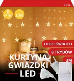 Fényfüggöny Fényfüzér Csillag Girland Karácsonyi Fényfüzér 3M Meleg