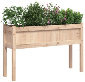 tömör fenyőfa kerti virágláda lábakkal 110 x 31 x 70 cm