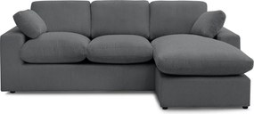 Sötétszürke kordbársony sarokkanapé Belair – Bobochic Paris