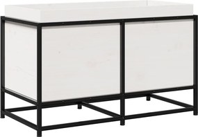 vidaXL fehér tömör fenyőfa kerti virágláda 80 x 40 x 50 cm
