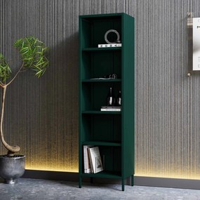 Könyvespolc MARIO, 500 x 1800 x 350 mm, Modern: palack zöld szín