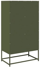 Highboard olívazöld 68x39x123 cm Acél