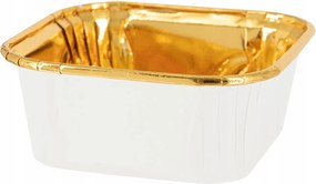 Sütőformák szögletes fehér-arany 10db