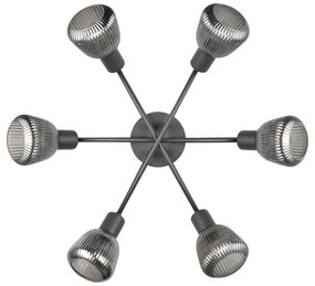 Fekete mennyezeti lámpa üveg búrával Tarifa – Trio