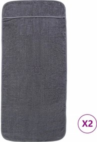 vidaXL 2 db antracitszürke 400 GSM szövet strandtörölköző 75 x 200 cm