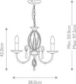 Elstead Lighting AEGEAN AG3-AGED-BRASS Csillár 3x60W/E14
