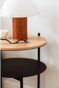 Fekete-natúr színű éjjeliszekrény tölgyfa dekoros asztallappal Tu – noo.ma