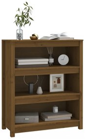 mézbarna tömör fenyőfa faliszekrény 80x35x97 cm