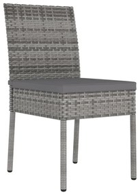 4 db szürke polyrattan kerti étkezőszék