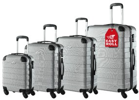 Deuba 4 darabos utazóbőrönd szett - ezüst