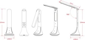 Globo 58329B Újratölthető asztali lámpa plasztik fekete, érintőkapcsoló ki/be, érintőkapcsolós, tartozék: 3,7V 1200mAh. Li-ion, LxH:200X425 Tartozéka: 1xLED 4W 230V, 30-200lm, 4000K