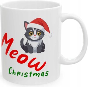 Bögre Karácsonyi nyomtatás Mikulás cica Ajándék Meow Christmas