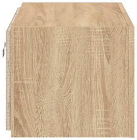 sonoma tölgy színű fali TV-szekrény LED-ekkel 60x35x31 cm