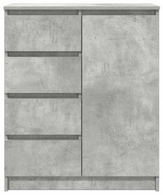 betonszürke szerelt fa tálalószekrény fiókos 71x35x84 cm