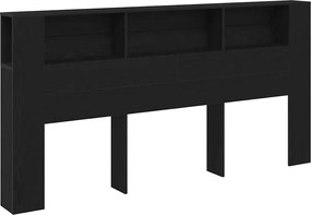 vidaXL Fejhajtó szekrény Fekete tölgy 200 x 18,5 x 102,5 cm Faanyag