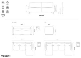 Zöld sarokkanapé Malie – Makamii