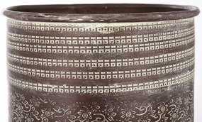 Derby design keleties áttört fém fehérbarna esernyőtartó fém állvány 55x20x20cm