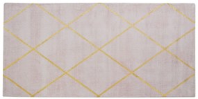 Rózsaszín és arany szőnyeg 80 x 150 cm ATIKE Beliani