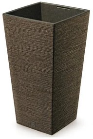 FURU SQUARE ECO WOOD virágtartó 30 cm betéttel, sötétbarna, M