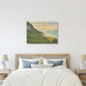 Üveg kép - Georges Seurat, Seascape at Port-en-Bessin, Normandy, reprodukciók (70x50 cm)